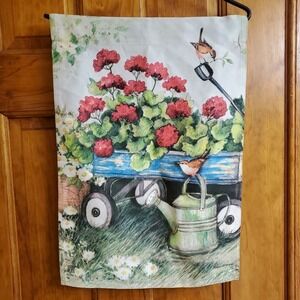 Studio M OS Garden Flag Unisex Multicolor Floral Wagon Bird Spring Summer Decor